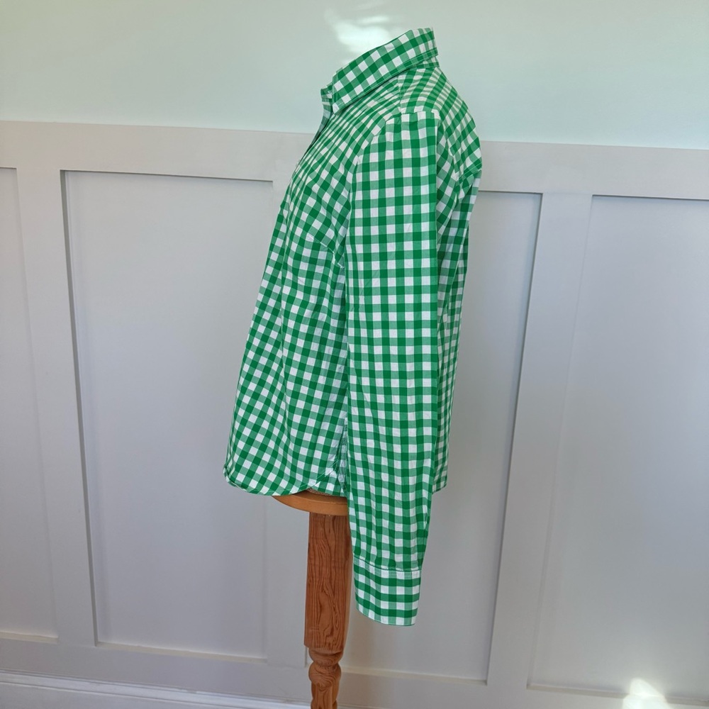 Boden Gingham Check Button Up Shirt Women’s Size 6R Kelly Green Country Prep - Picture 3 of 9